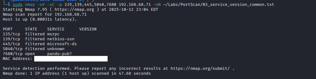 Nmap service enumeration
